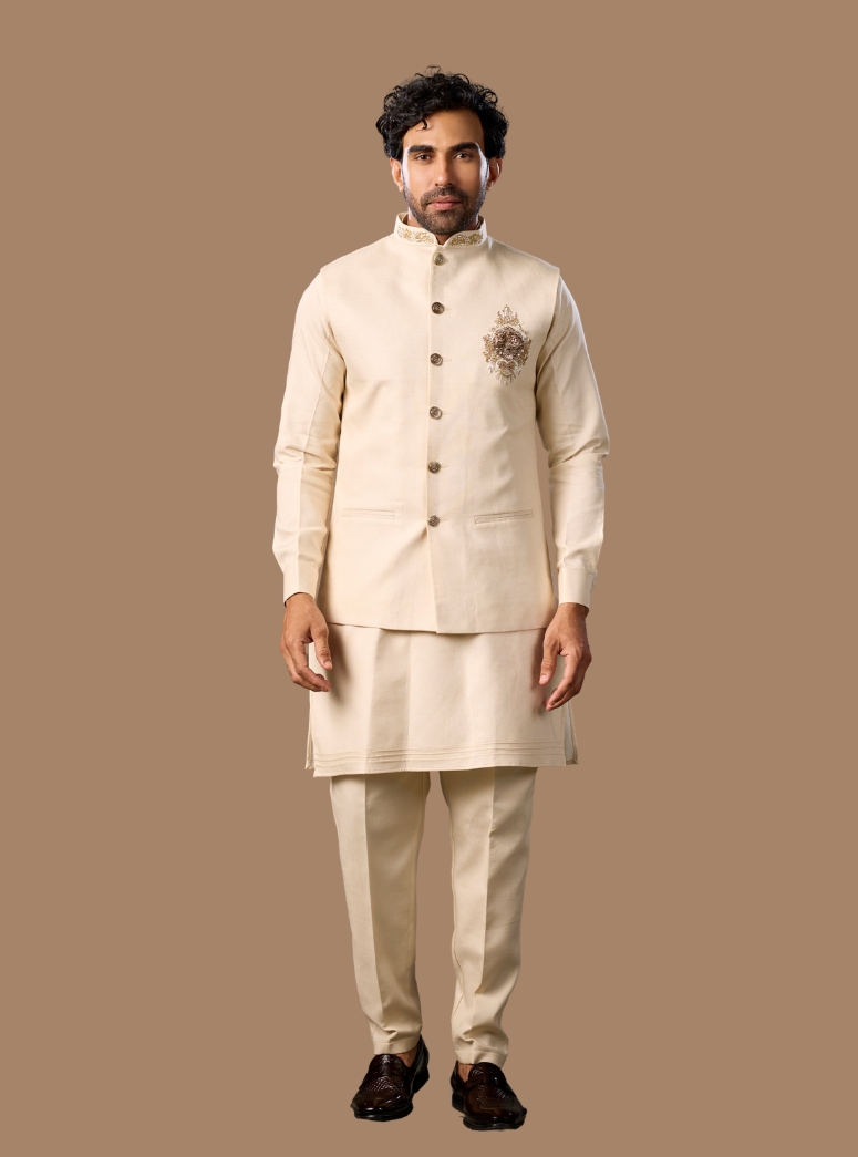 CREAM JACKET HAND CRAFTED 